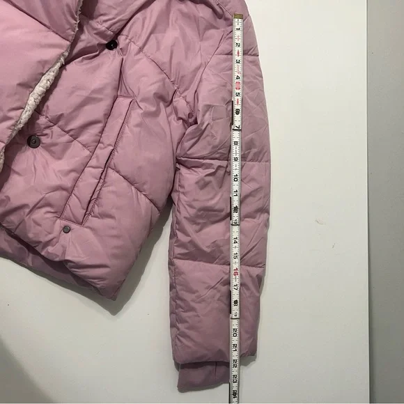 UGG Light Pink Puffer Jacket with Cream Faux Fur - Picture 6 of 8